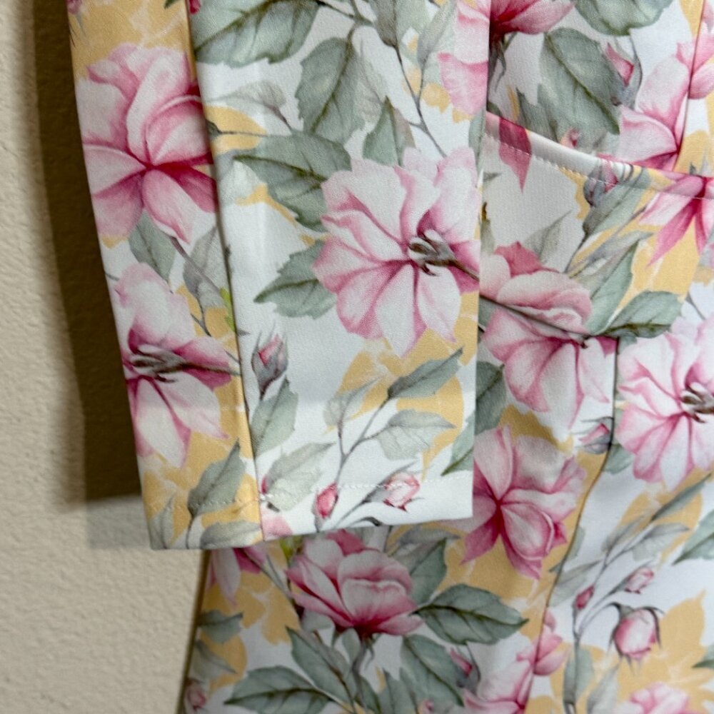 Saint Genies coat Floral trench coat jacket / blazer dress  Sz 6 WOMEN USA NEW - Picture 7 of 10